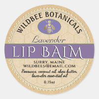 Lavanda na borda pontilhada do bálamo de cera de a