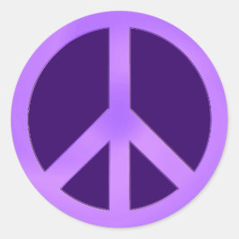 Adesivo Redondo Lavanda no Símbolo da Paz Roxo Escuro