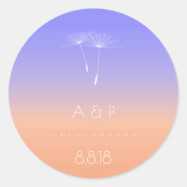 Adesivo Redondo Lavanda Peach Pastel Ombre Dandelion