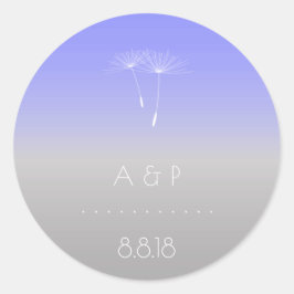 Adesivo Redondo Lavanda Purple Cinza Pastel Ombre Dandelion