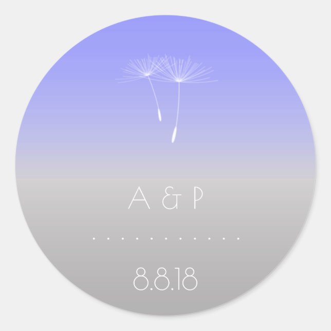 Adesivo Redondo Lavanda Purple Cinza Pastel Ombre Dandelion (Frente)