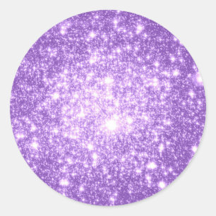 Adesivo Redondo Lavanda Purple Stars