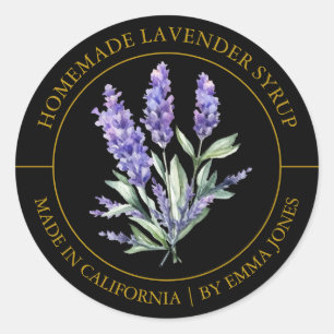 Adesivo Redondo Lavanda Rótulo moderno