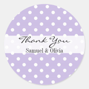 Adesivo Redondo Lavanda Round Personalizada Polka Pontilhada Obrig