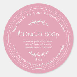 Adesivo Redondo Lavanda Russo, Cor-de-rosa-do-mar