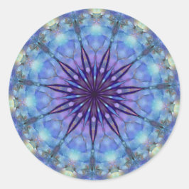 Adesivo Redondo Lavanda Starburst Mandala Round