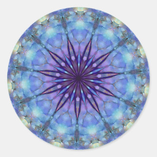 Adesivo Redondo Lavanda Starburst Mandala Round