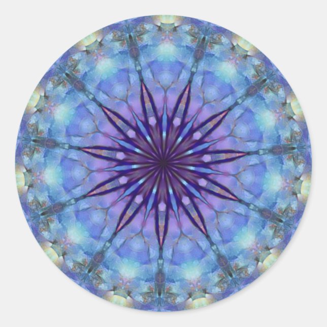Adesivo Redondo Lavanda Starburst Mandala Round (Frente)