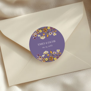 Adesivo Redondo Lavanda Wildflower Boho Wedding