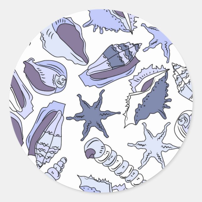 Adesivo Redondo Lavendar Seashells (Frente)