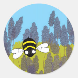 Adesivo Redondo Lavender Bee Round Sticker
