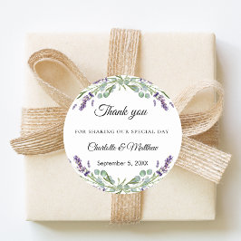 Adesivo Redondo Lavender eucalyptus wedding thank you