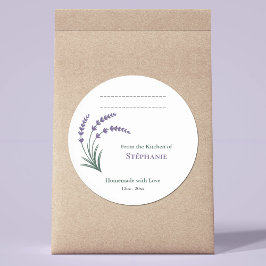 Adesivo Redondo Lavender Homemade with Love Label Sticker