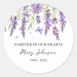 Adesivo Redondo Lavender Memorial Funeral Classic Round Sticker