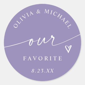 Adesivo Redondo Lavender Our Favorite Wedding Treat Bag