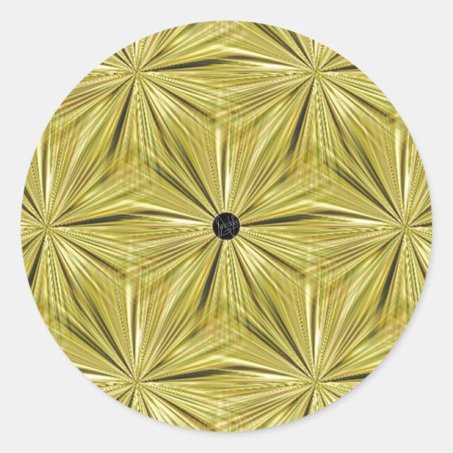 Adesivo Redondo Lavishly On Dourado Diamond Cut Seal (Frente)