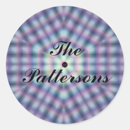 Adesivo Redondo LavishlyOn Customizab Country Pink Blue Xadrez Sea