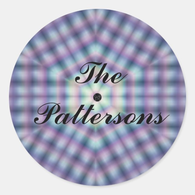 Adesivo Redondo LavishlyOn Customizab Country Pink Blue Xadrez Sea (Frente)