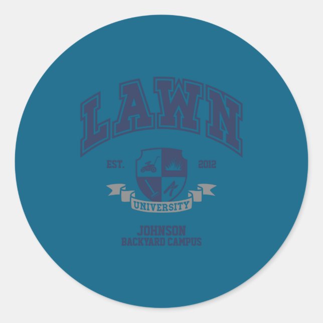 Adesivo Redondo Lawn Mowing Funny Yard Work For Dad Grandpa  (Frente)