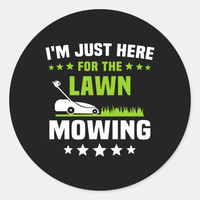 Adesivo Redondo Lawn Mwing Lawnmower Mow Lawn Mears (Frente)