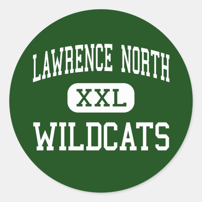 Adesivo Redondo Lawrence North - Wildcats - High - Indianapolis (Frente)