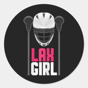 Adesivo Redondo Lax Girl Player Lax Stick Equipe Lacrosse