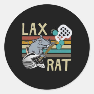 Adesivo Redondo Lax Rat Lacrosse Retro Vintage
