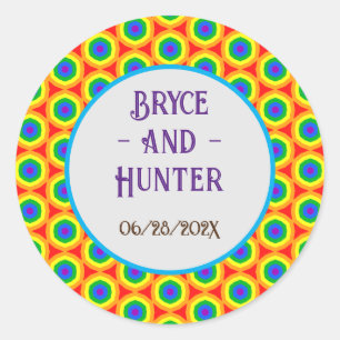 Adesivo Redondo LBGTQA+ Design do Círculo Arco-Íris