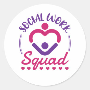 Adesivo Redondo LCSW (Trabalho Social Esquadrão)