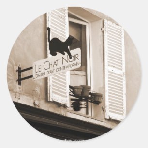 Adesivo Redondo Le Chat Noir Sticker