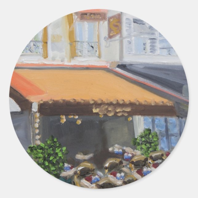 Adesivo Redondo Le Grand Cafe: Fontainebleau, França (Frente)