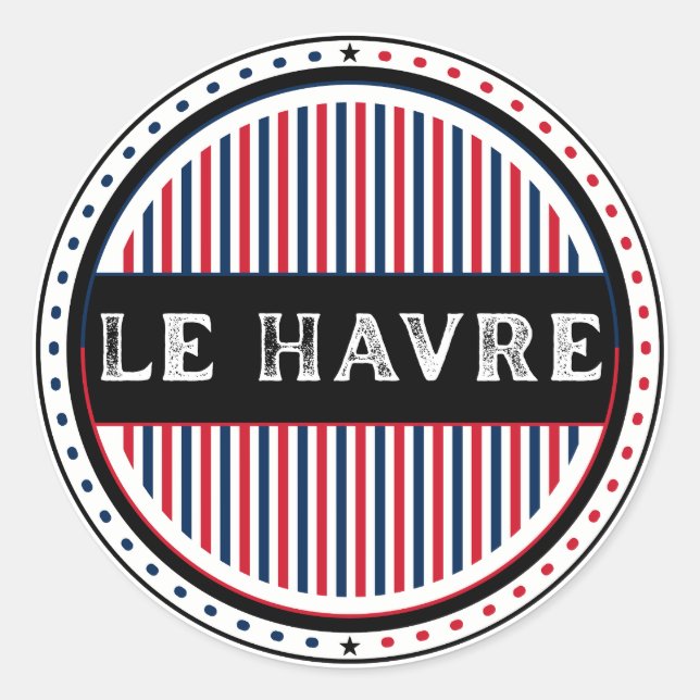 Adesivo Redondo Le Havre City Pride Emblem – French Identity (Frente)
