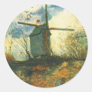 Adesivo Redondo Le Moulin de la Galette Van Gogh