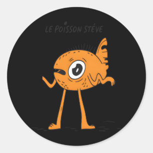 Adesivo Redondo Le Poisson Steve Cute & Funny