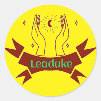 Adesivo Redondo Leaduke Moon Yellow Sticker