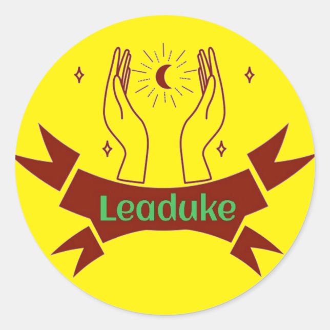 Adesivo Redondo Leaduke Moon Yellow Sticker (Frente)