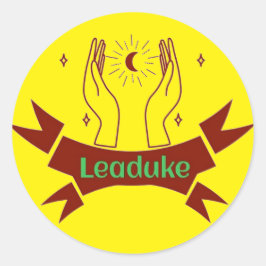 Adesivo Redondo Leaduke Moon Yellow Sticker