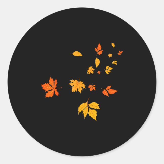 Adesivo Redondo Leaf Blower Fall Leaves Funny Halloween Couple Mat (Frente)