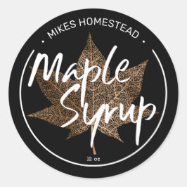 Adesivo Redondo Leaf de Maple de Copper Maple do Rótulo do Xarope 