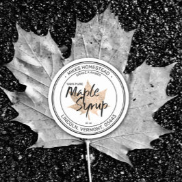 Adesivo Redondo Leaf de Maple de Copper Maple do Rótulo do Xarope 