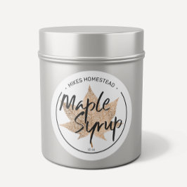 Adesivo Redondo Leaf de Maple de Copper Maple do Rótulo do Xarope 