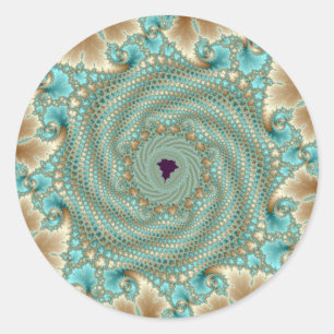 Adesivo Redondo Leafy Whorls Fractal