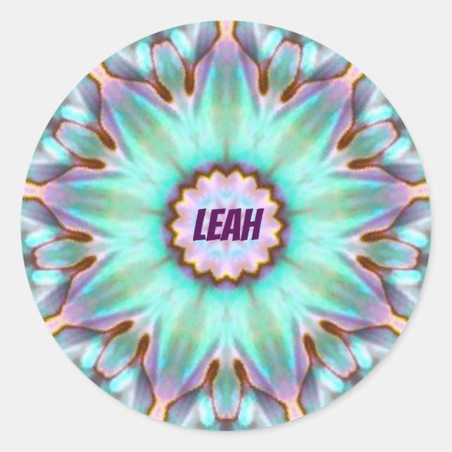 Adesivo Redondo LEAH ~ Personalizado Paua Shell Sticker ~ (Frente)