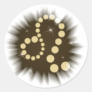 Adesivo Redondo Leão 23. julho até 22. agosto autocolante