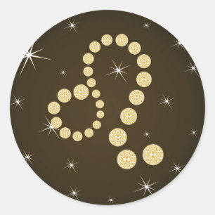 Adesivo Redondo Leão 23. julho até 22. agosto autocolante