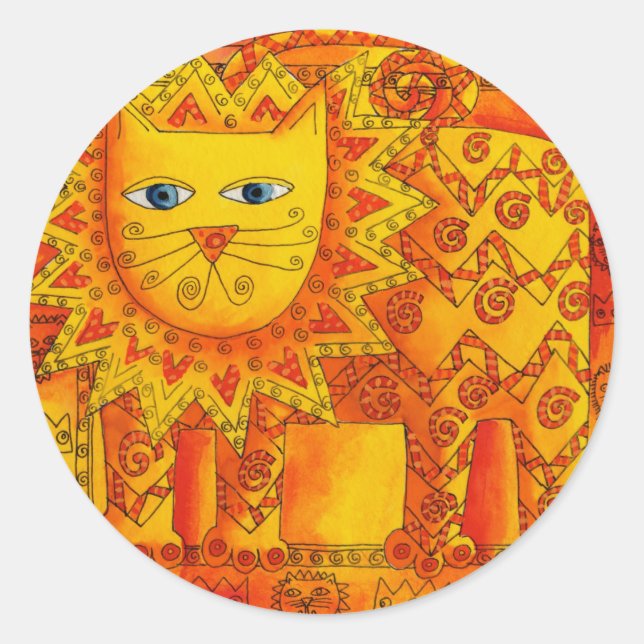 Adesivo Redondo Leão Padrão (Frente)