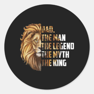Adesivo Redondo Leão Pai O Homem A Lenda O Mito O Rei