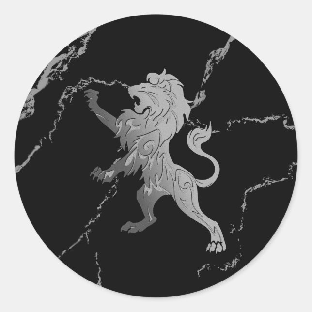 Adesivo Redondo Leão Real Silver (Frente)