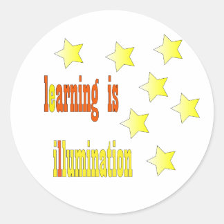 Adesivo Redondo Learning is illumination,Roound stickers with star