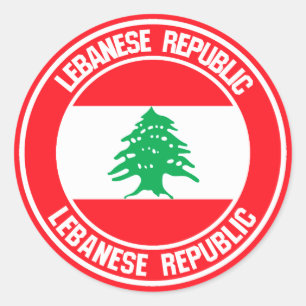 Adesivo Redondo Lebanon Round Emblem
